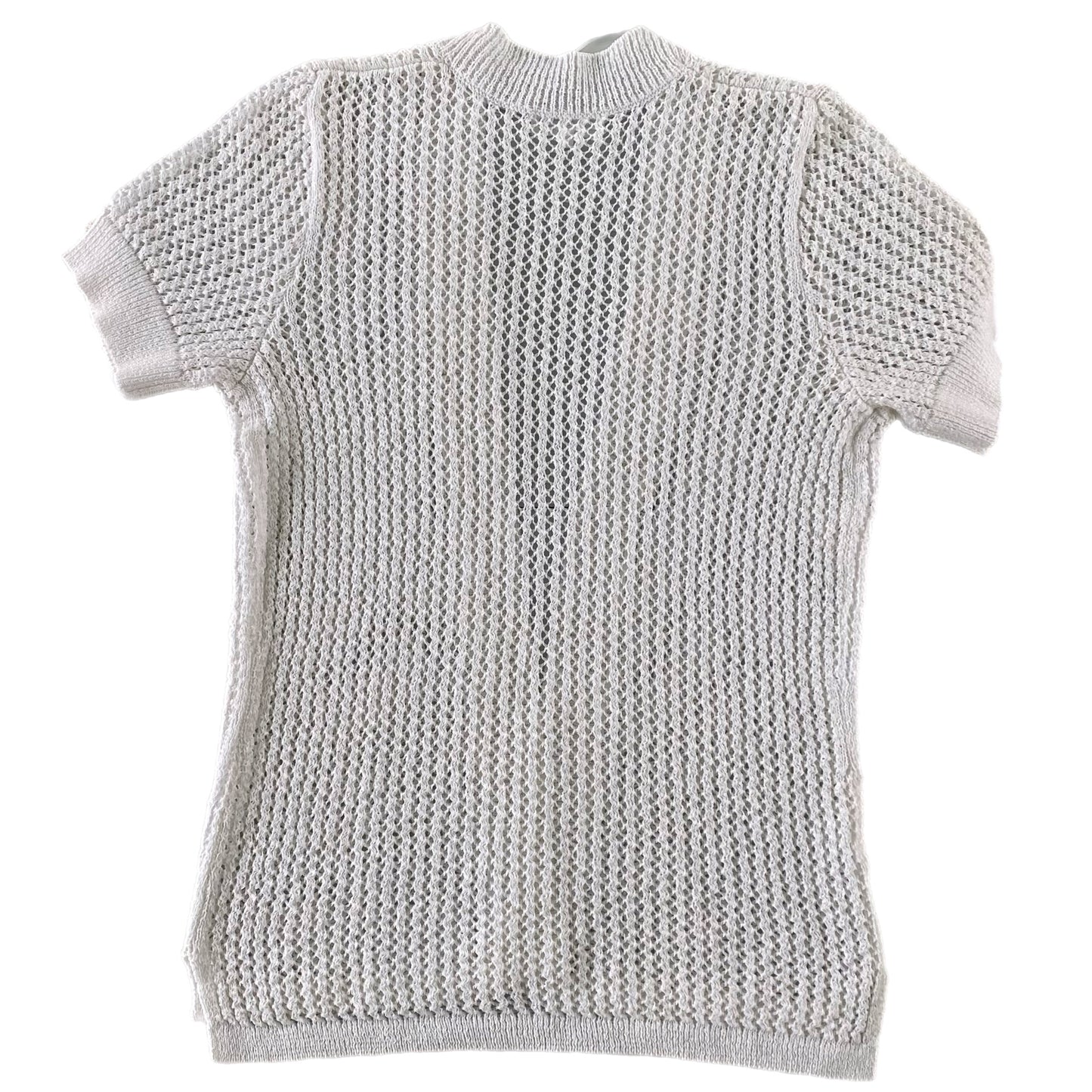 Women's Short Sleeve Open-Knit Cardigan – Lightweight & Layered Look – Size Medium (Northern Reflections)back view