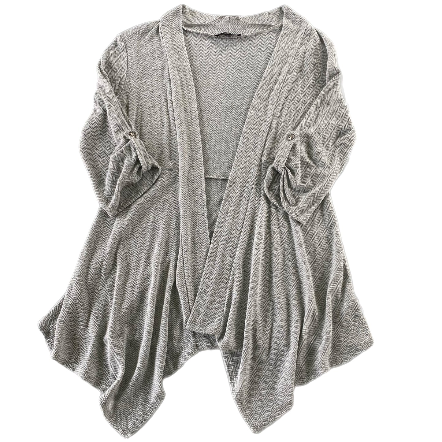 Women's Long Sleeve Draped Open-Front Cardigan – Soft & Lightweight – Size Large (B'leev)front view