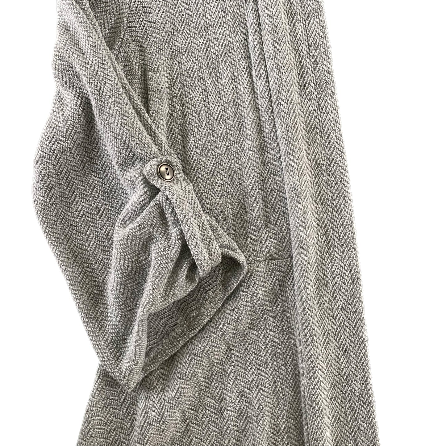Women's Long Sleeve Draped Open-Front Cardigan – Soft & Lightweight – Size Large (B'leev)sleeve with roll up botton detail