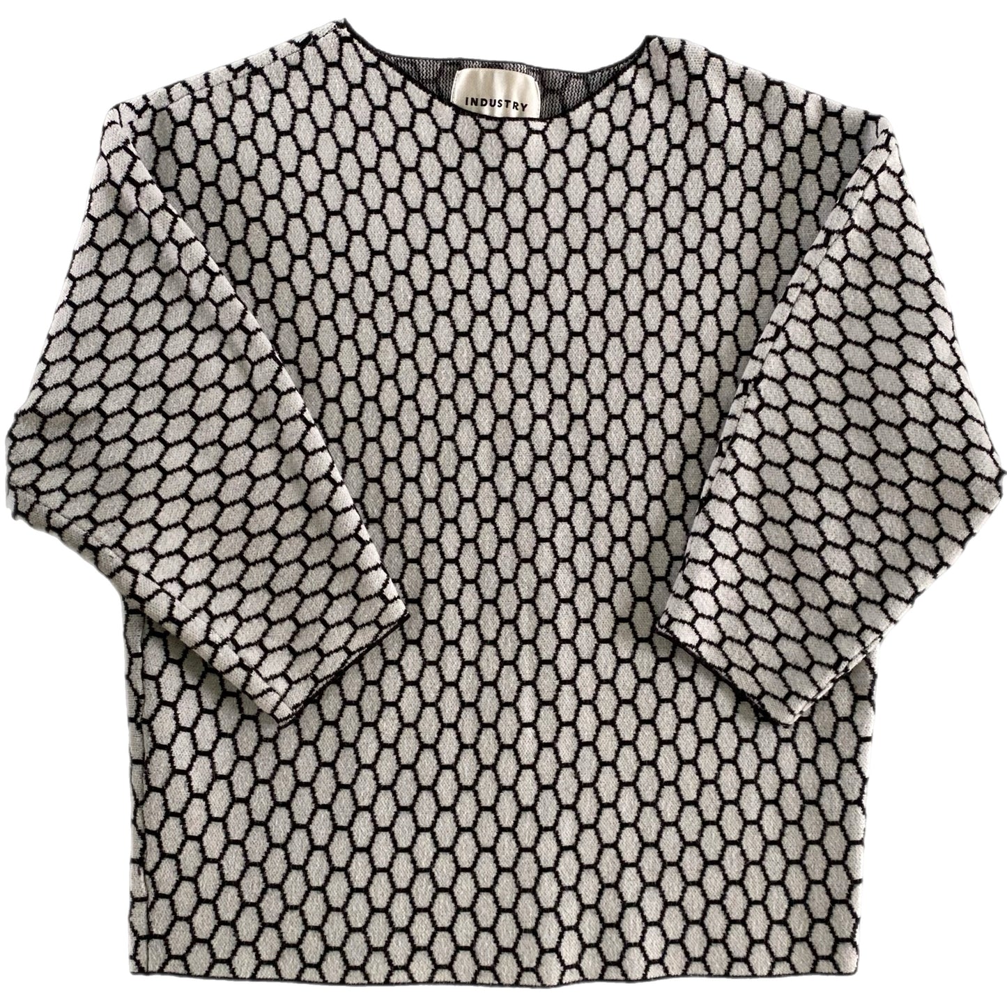 Women's Geometric Knit Sweater – Chic & Cozy – Size Medium (Industry) front flat lay view