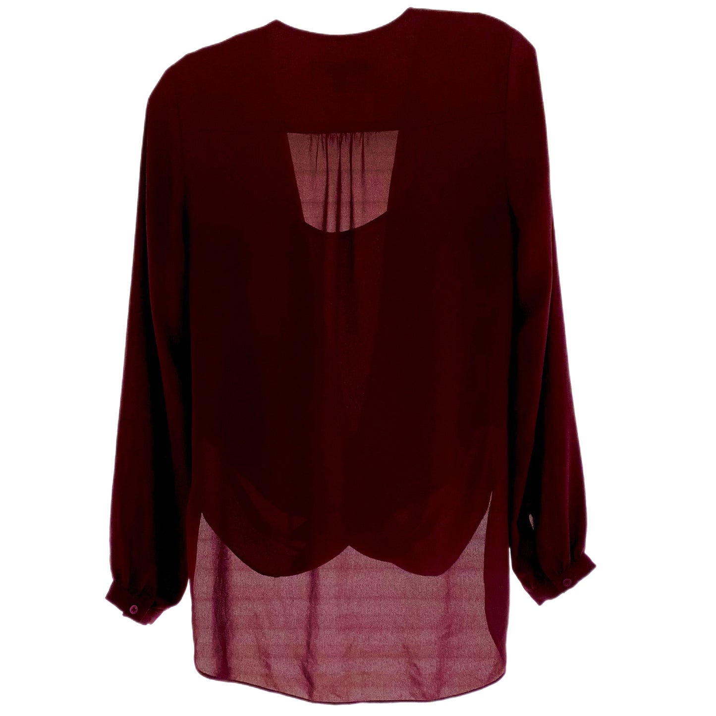 Women's Draped Chiffon Blouse – Elegant & Flowy – Size Small (Ever New)back view