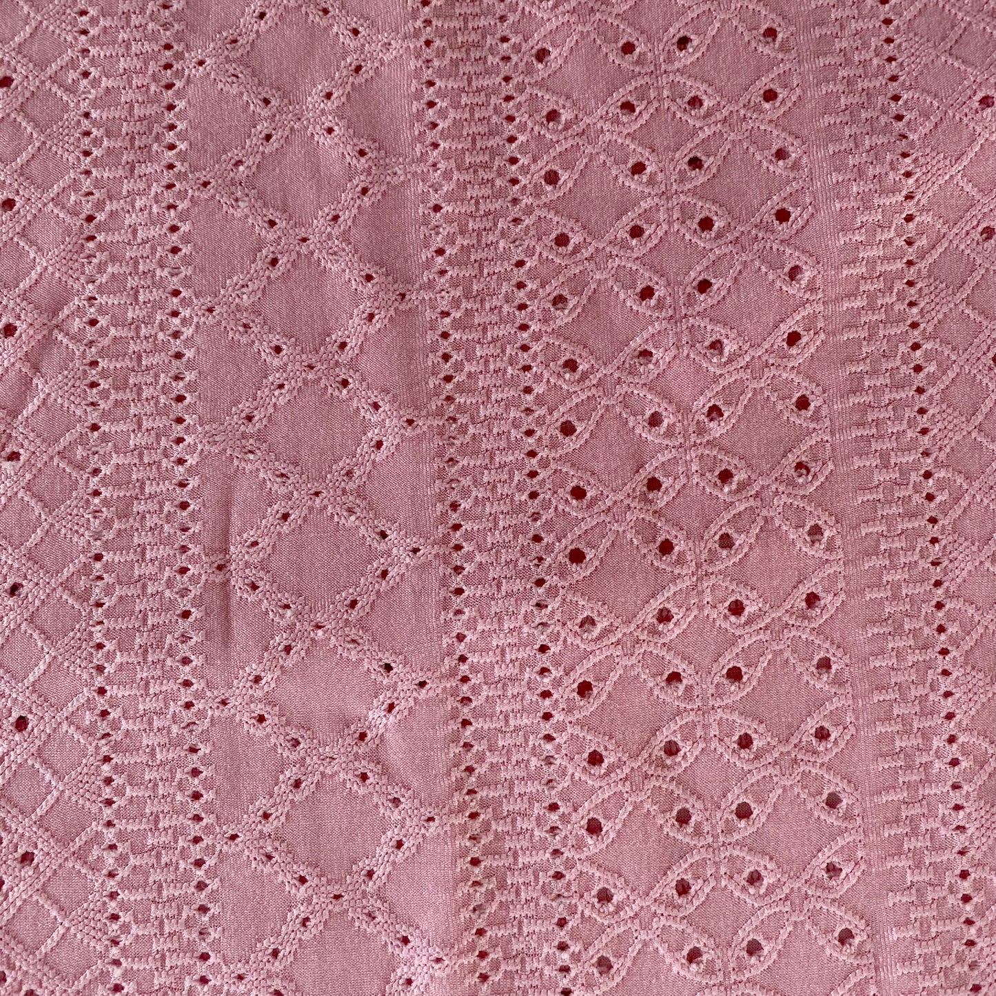 2-Pack Eyelet Knit Tank Tops – Pink & Black, Size Large close up of islet