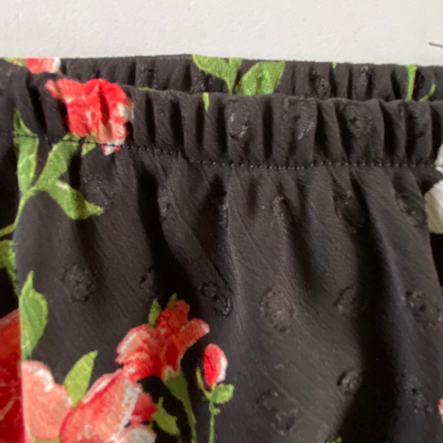Women's Tiered Ruffle Skirt – Floral Chiffon – Size XL (Mercer & Madison) elastic waist