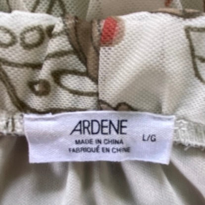 Women's Tiered Midi Skirt – Tropical Leaf Print – Size Large (Ardene) garment tag