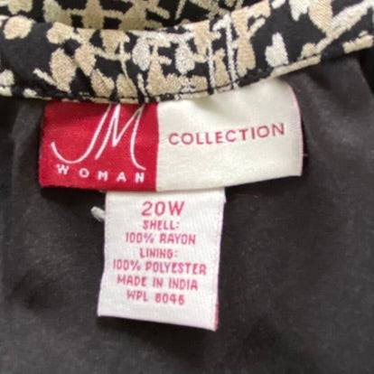 Plus Size Ruffled Midi Skirt – Rayon Shell with Abstract Print – Size 20W (JM Collection) garment tags