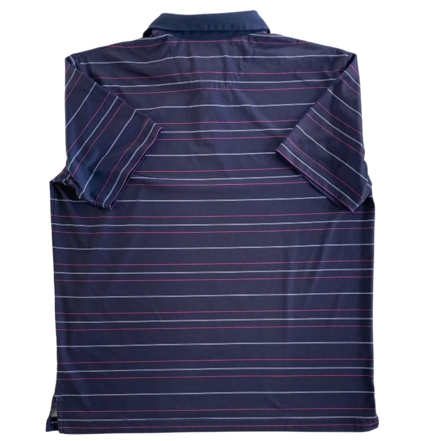 Men’s Performance Polo – Navy with Pink & White Stripes – Opti-Dri – Size L (Callaway) back
