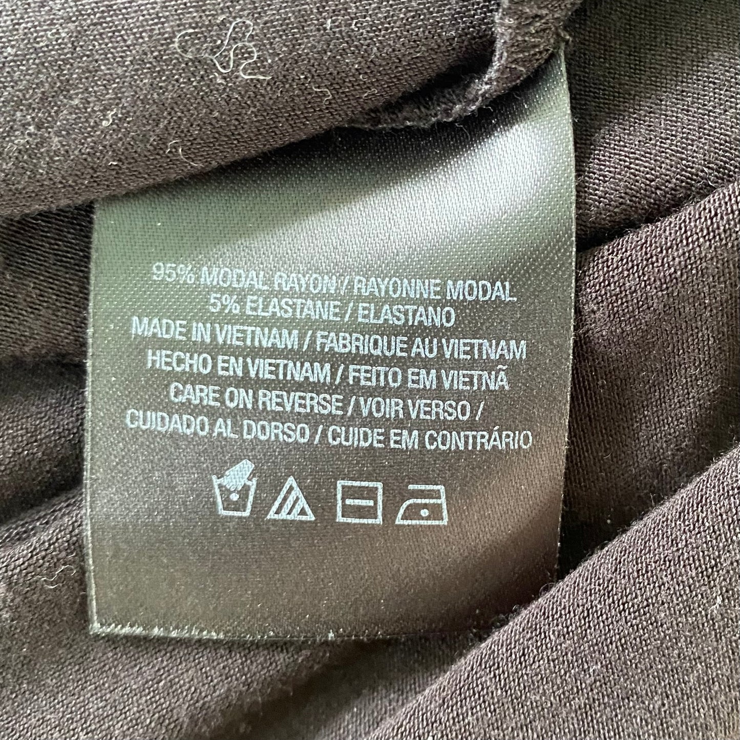 Black Long Sleeve Modal Top – Soft & Stretchy – Size L (Tahari) garment tags