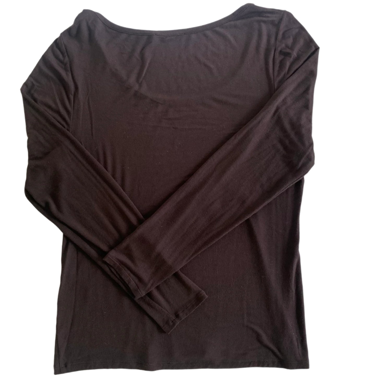 Black Long Sleeve Modal Top – Soft & Stretchy – Size L (Tahari) back
