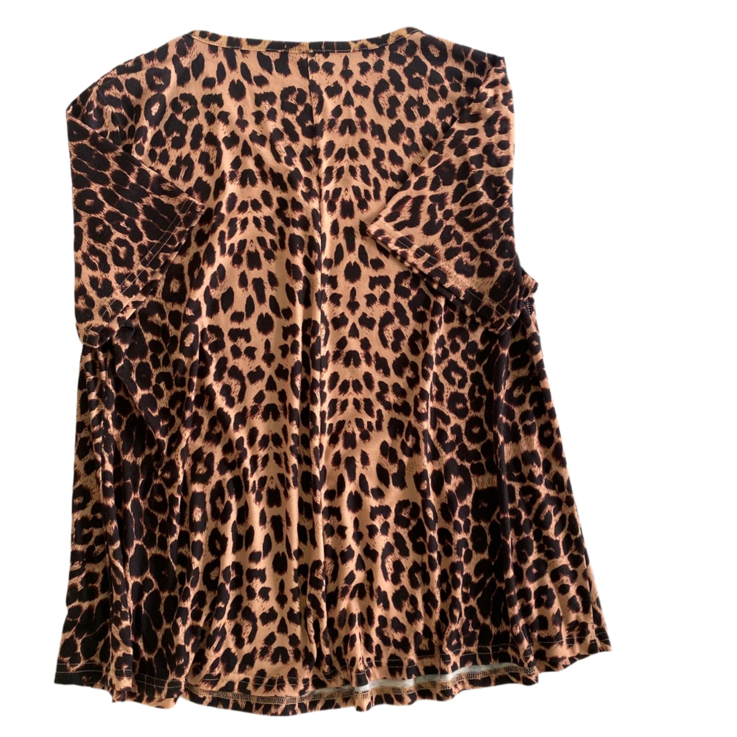 Leopard Print V-Neck Button-Front Tunic – Size 2XL (Unbranded) back