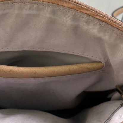 Beige Crossbody Purse – Adjustable Strap – Multi-Zip Pockets (Unbranded)