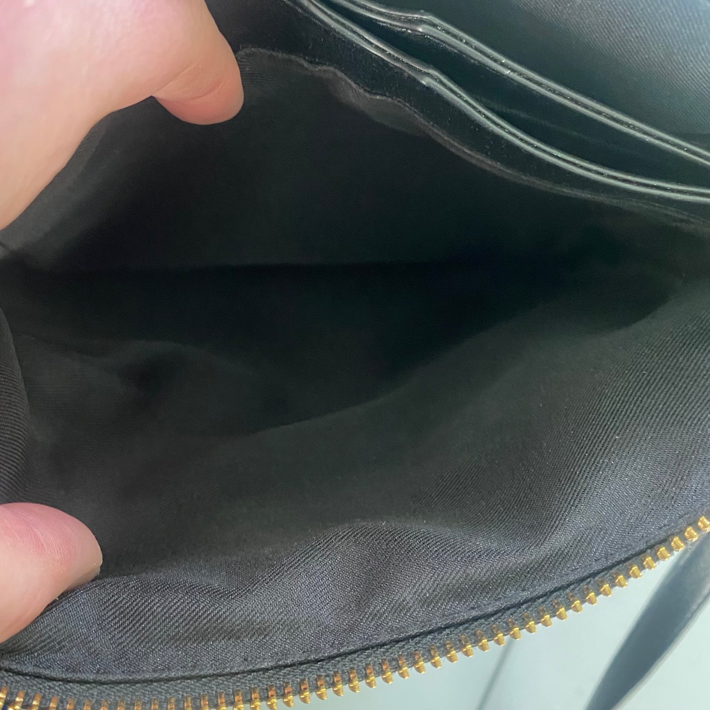 Black Faux Leather Crossbody Purse – Triple Compartment – Adjustable Strap (A New Day) inside
