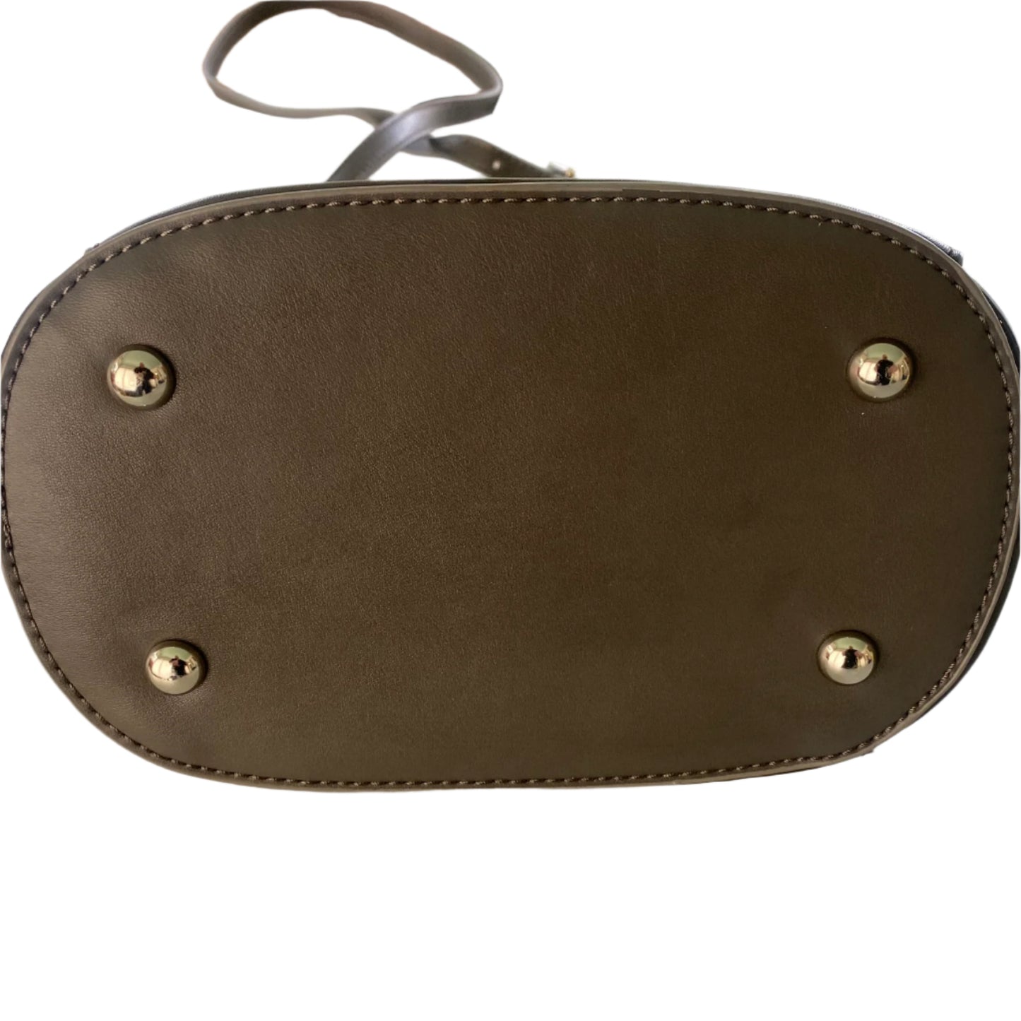 Taupe & Brown Crossbody Purse – Multi-Texture Finish – Zip Pocket Front (David Jones)