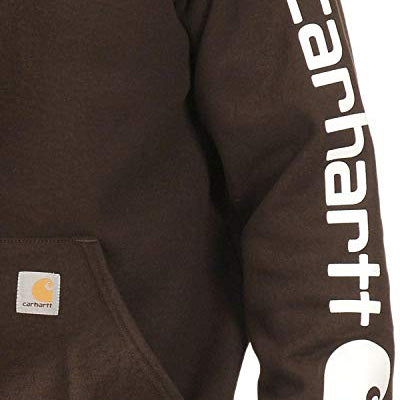 Men’s Midweight Hoodie – Sleeve Logo – Dark Brown – Durable Workwear (Carhartt)