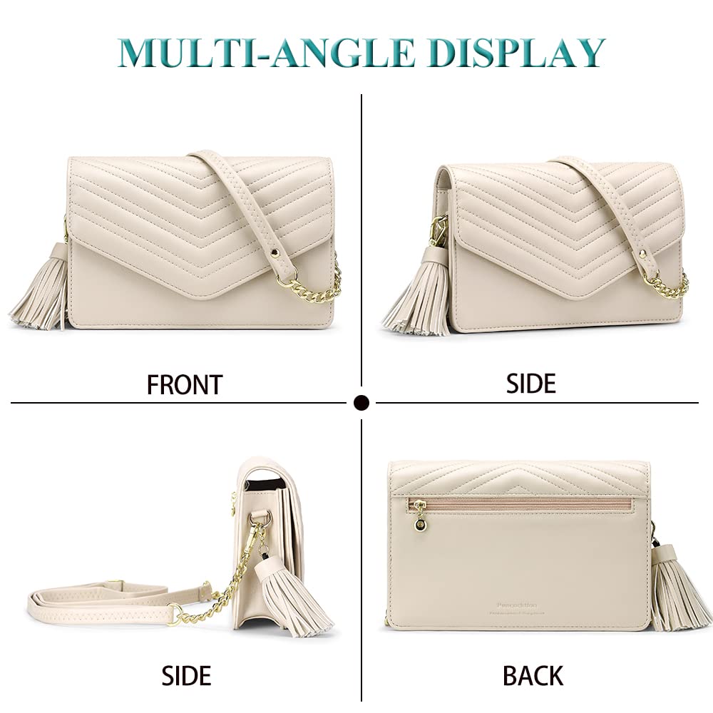 Ronsin Women's Crossbody Purse Beige