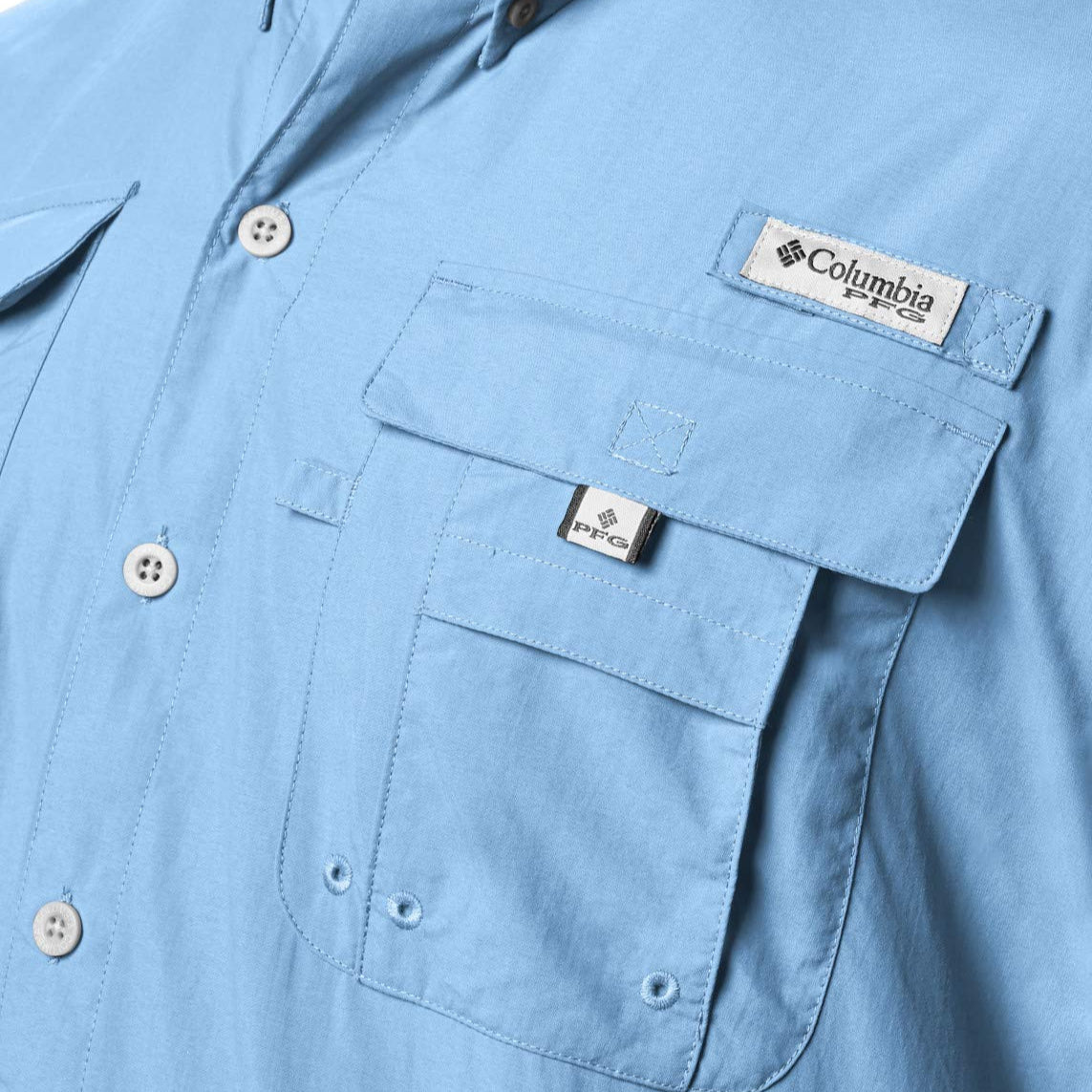 Columbia Men’s PFG Bahama™ II Short Sleeve Button-Up Shirt – UV Protection & Breathable front pocket