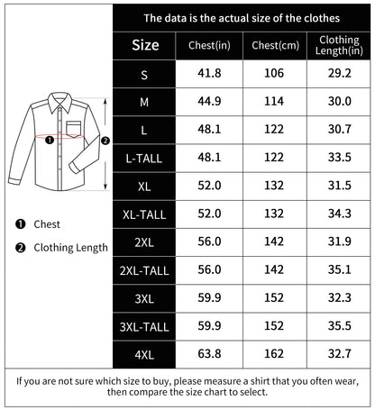Dubinik® Mens Flannel Shirts Long Sleeve Flannel Shirt for Men Casual Button Down Brushed 100% Cotton Shirt