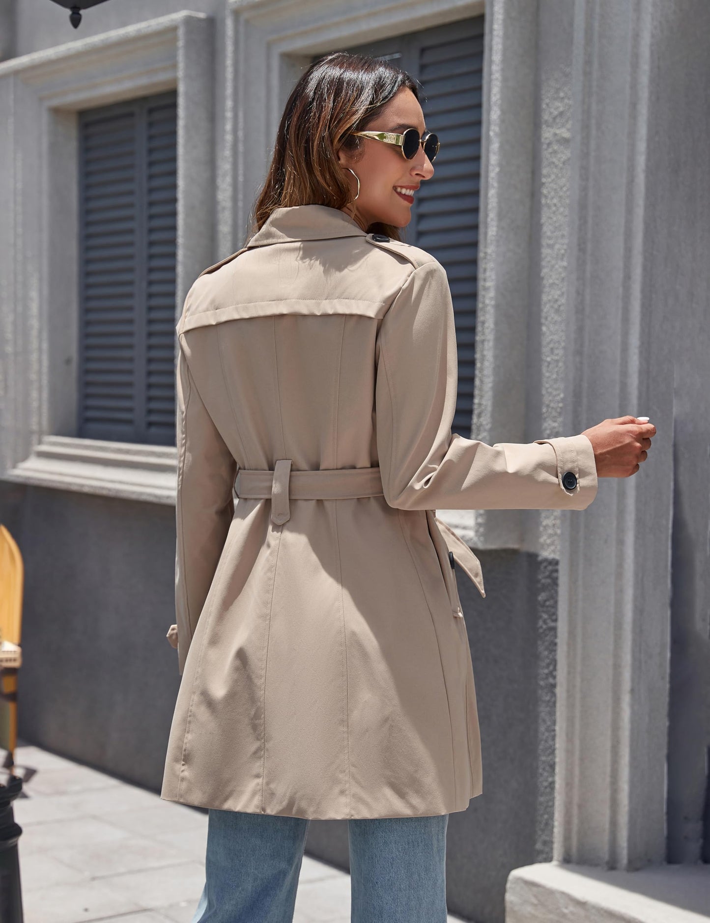 Wantdo Women's Trench Coat Khaki
