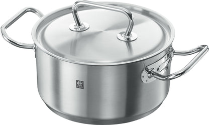 ZWILLING Twin Classic 12-Piece Stainless Steel Cookware Set – All Cooktops – Dripless Rims + Integrated Measuring Scale large pot