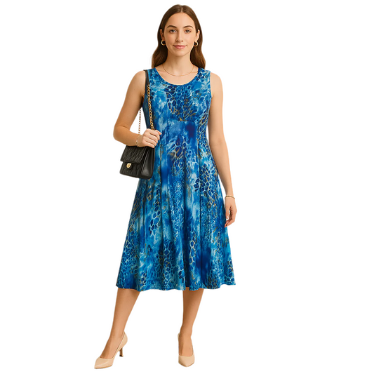 Animal Print Dress – Sleeveless – Flowy & Fierce – Size 16 (Bali) on ai generated model