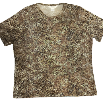 Animal Print Top – Short Sleeve, Lightweight & Stylish – Size Large (Alia) Front View