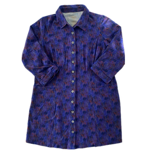 Women's Button-Up Tunic Dress – Bamboo & Organic Cotton – Size Medium (Blue Sky Clothing Co.)front view