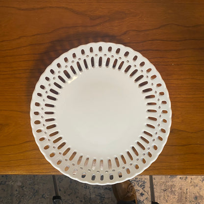 Reticulated Porcelain Bowl White 2"H x 9"W