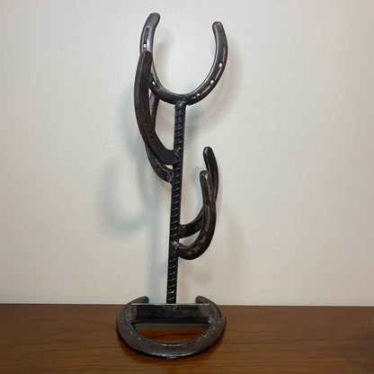 Rustic Horse Shoe Coffee Cup Holder Rack Display 