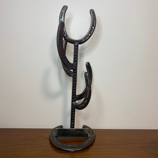 Rustic Horse Shoe Coffee Cup Holder Rack Display 