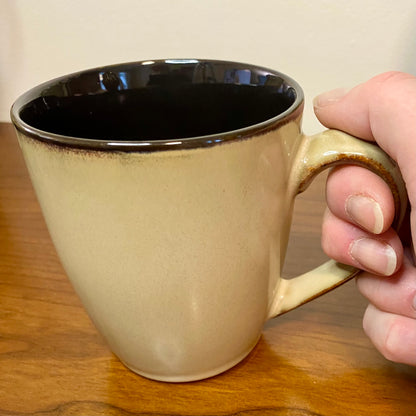 Pfaltzgraff Coffee Mug Tan Brown Cups Set of 6  3.5"W x 4"H