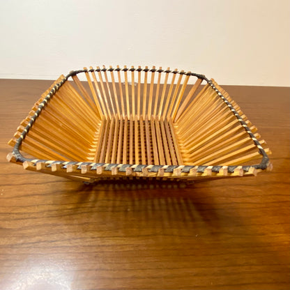 Bamboo Square Fruit Basket 9"W x 4"H
