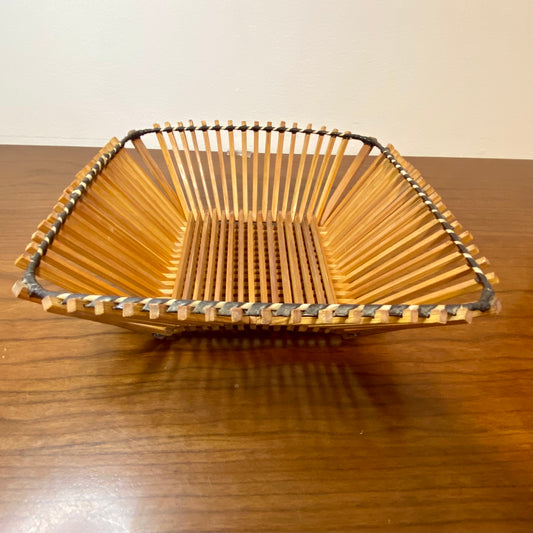 Bamboo Square Fruit Basket 9"W x 4"H