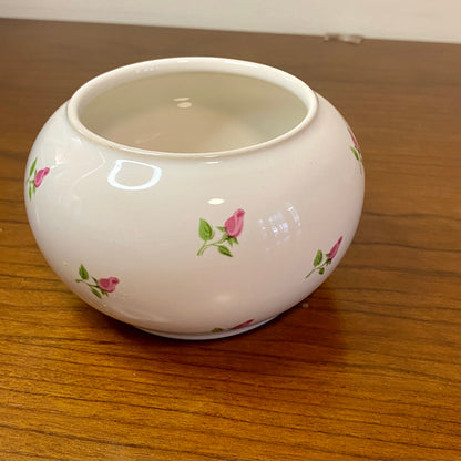 Teleflora Gift Vase Potpourri Bowl White Rose Print 3.25"W x 3"H