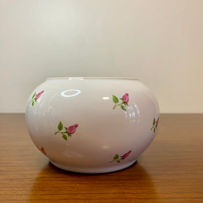 Teleflora Gift Vase Potpourri Bowl White Rose Print 3.25"W x 3"H