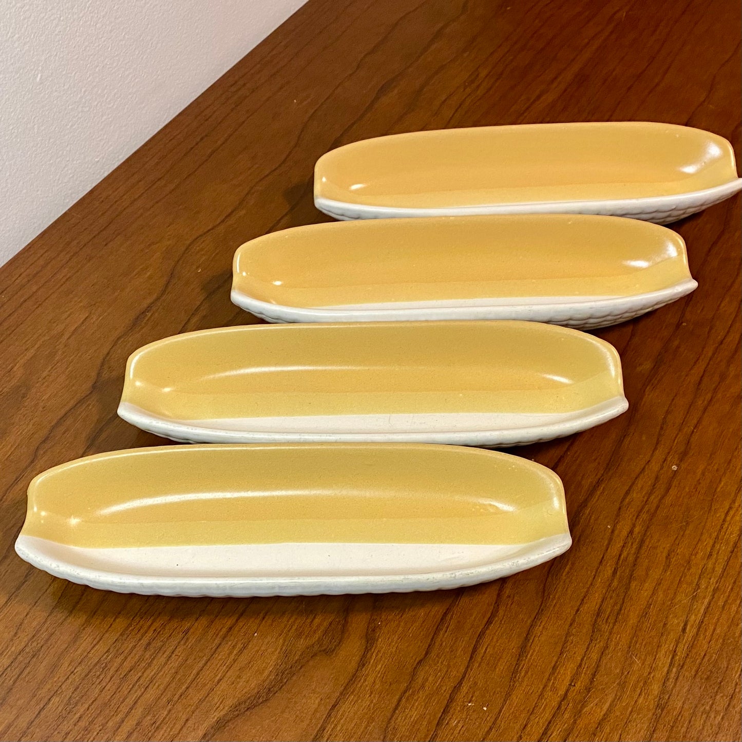 Corncob Holder Roller Yellow Cream Set of 4