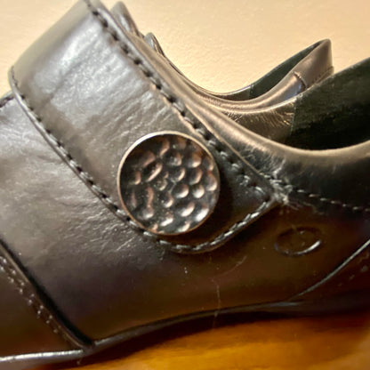 Joseph Seibel Velcro Slip-On Leather Shoe Black Size 39/8.5
