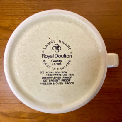 Royal Doulton Gaiety Set 6 Mugs Sugar Bowl Creamer Set