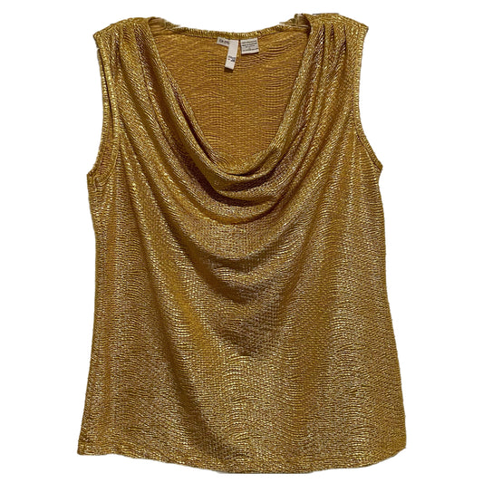Sami & Jo Women's Sleeveless Cowl Neck Top – Gold, Size Large front flat lay