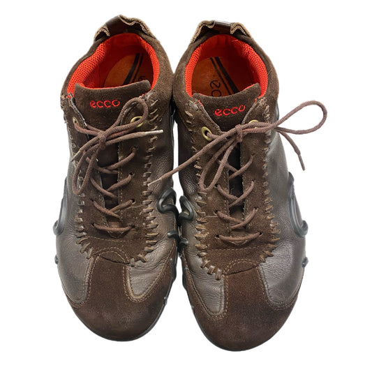 Ecco Leather Suede Lace-Up Brown Size 40