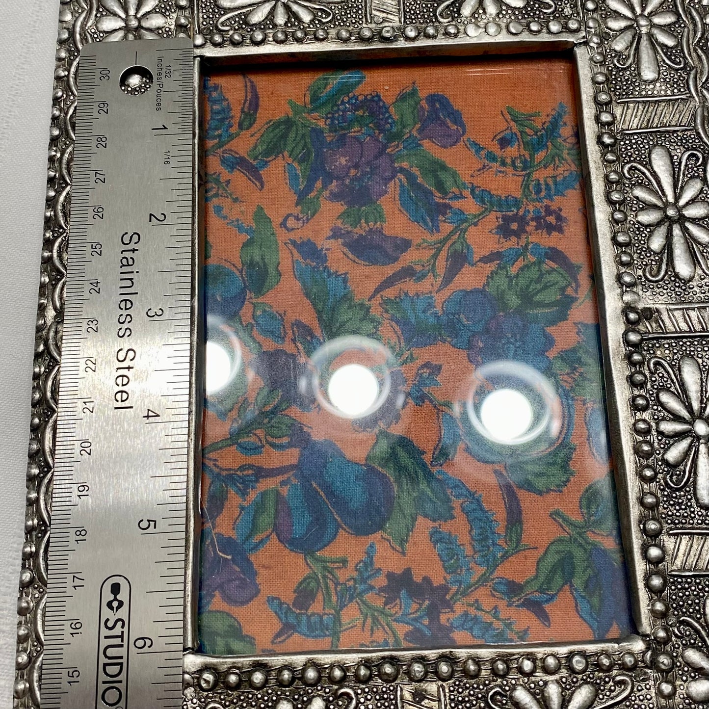 April Cornell Photo Frame Decorative Silver Floral Finish