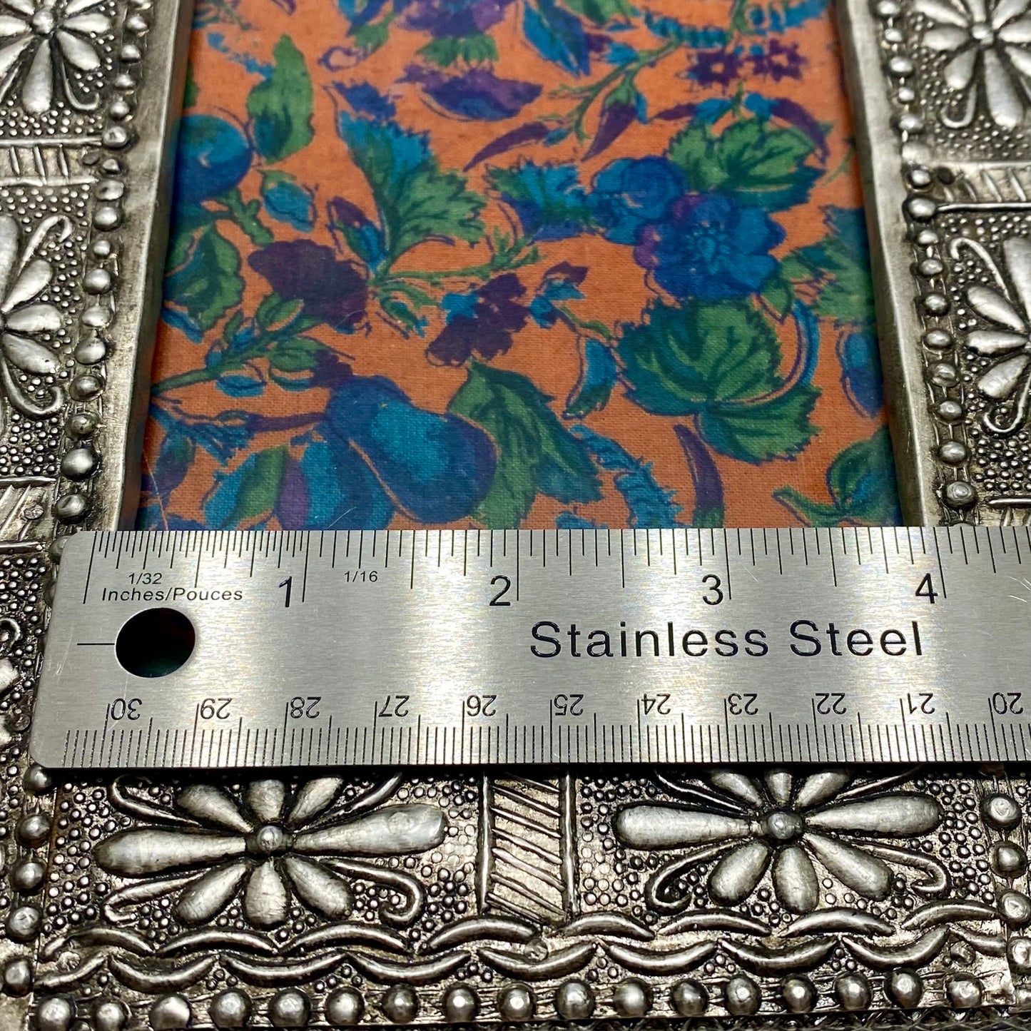 April Cornell Photo Frame Decorative Silver Floral Finish