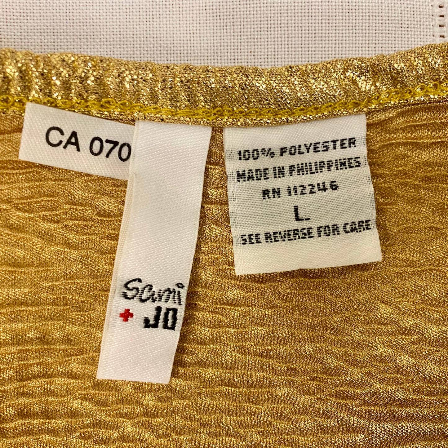 Sami & Jo Women's Sleeveless Cowl Neck Top – Gold, Size Large tag view