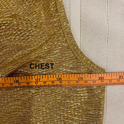 Sleeveless Cowl Neck Top – Gold, Size Large (Sami & Jo)