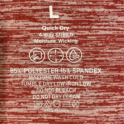 Men's Quick Dry Short Sleeve Golf Polo Shirt Red Size Large