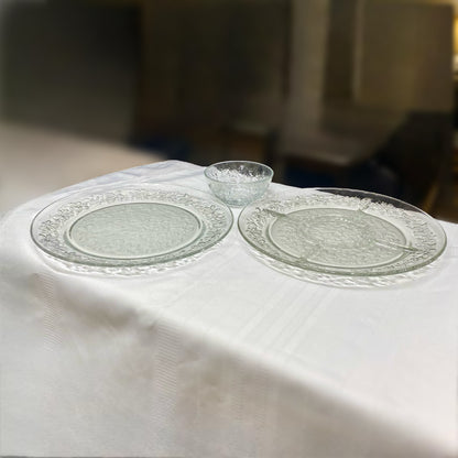 Princess House "Fantasia" 2 Piece Platter Set With Dip Bowl