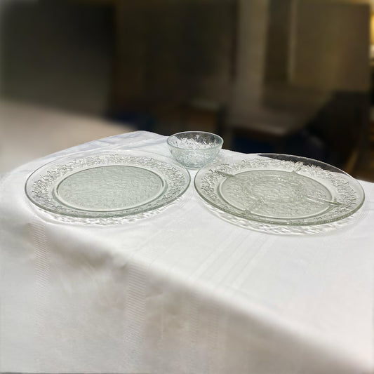 Princess House "Fantasia" 2 Piece Platter Set With Dip Bowl