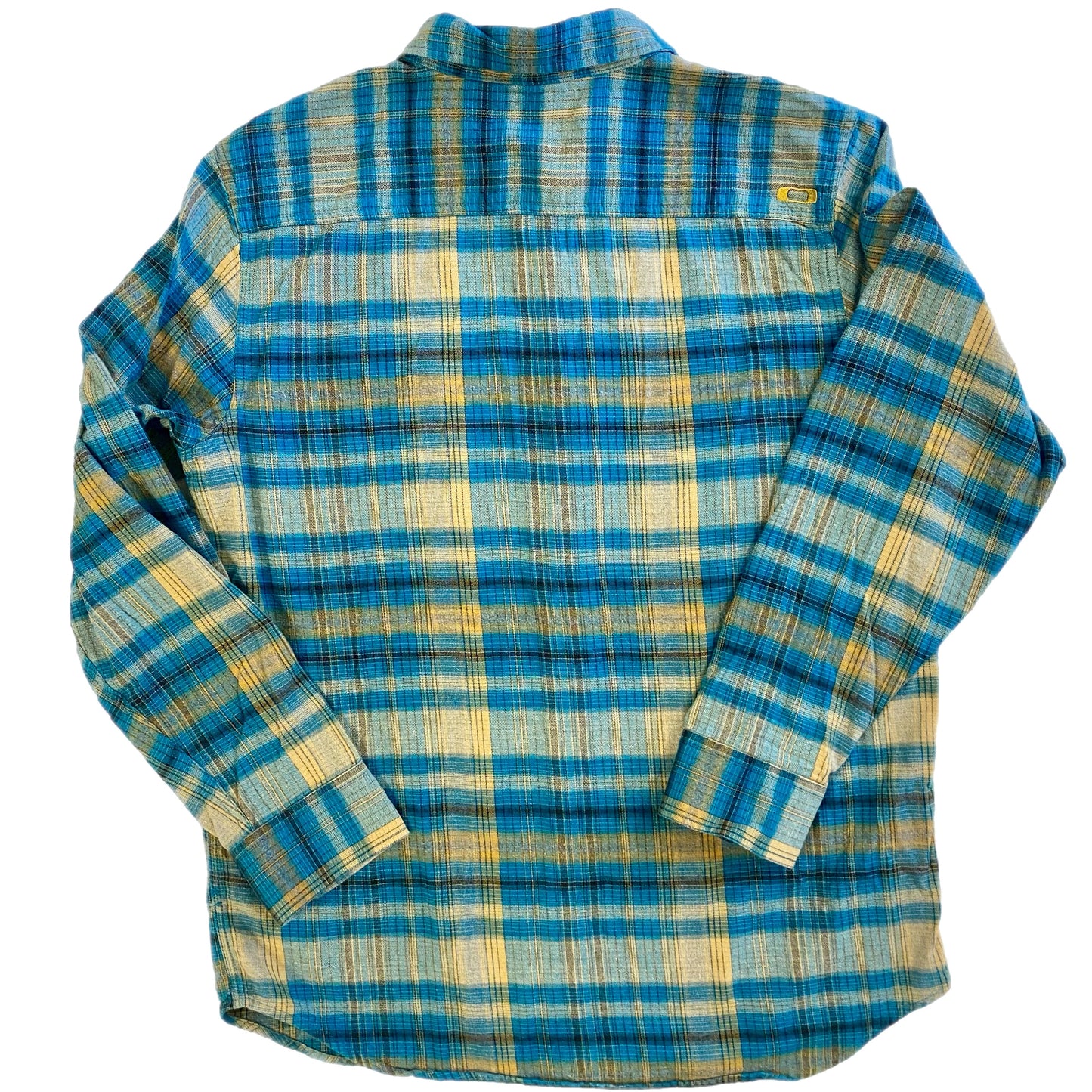 Oakley Men's Long Sleeve Button-Up Shirt Turquoise Plaid Size Med
