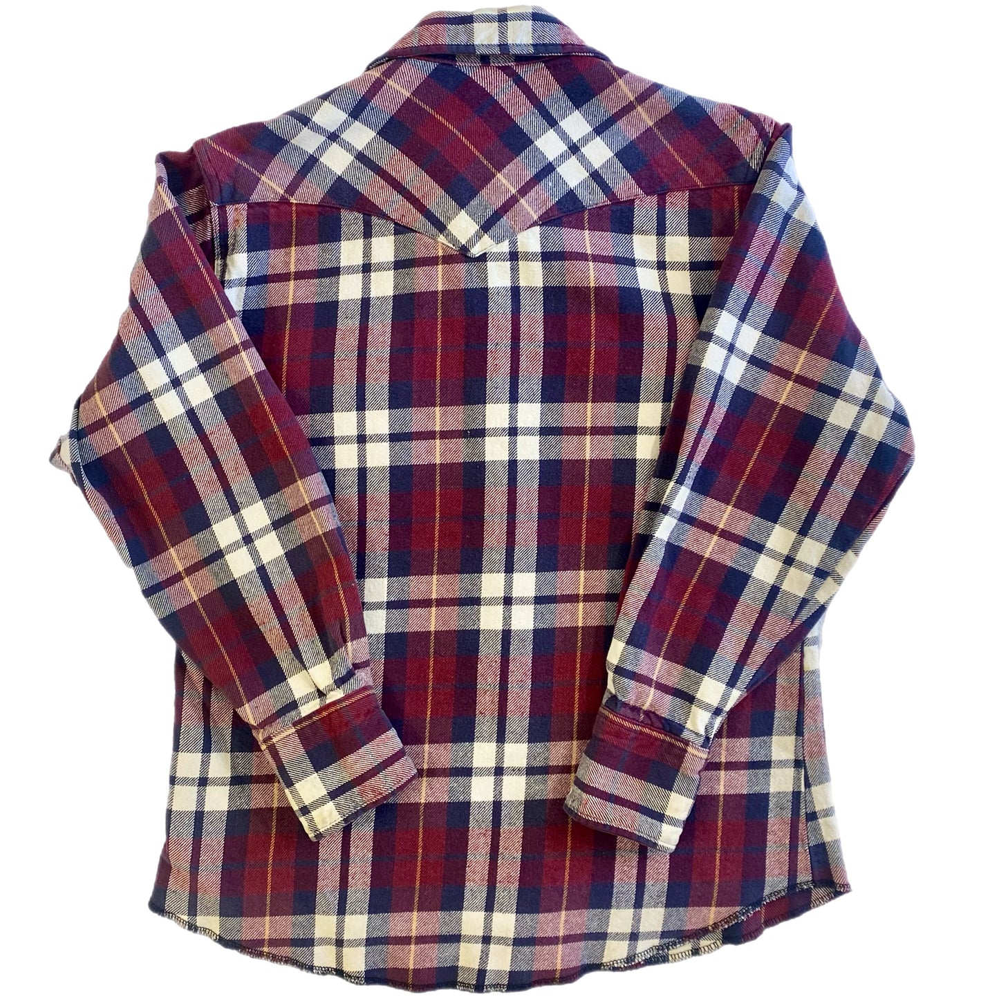 Wrangler Men's Long Sleeve Western Style Snap Shirt Red Plaid Size Small