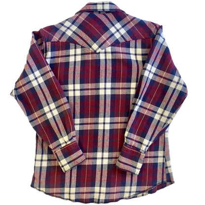 Wrangler Men's Long Sleeve Western Style Snap Shirt Red Plaid Size Small