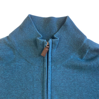 US Polo Assn Men's Quarter Zip Sweater Turquoise Size Med