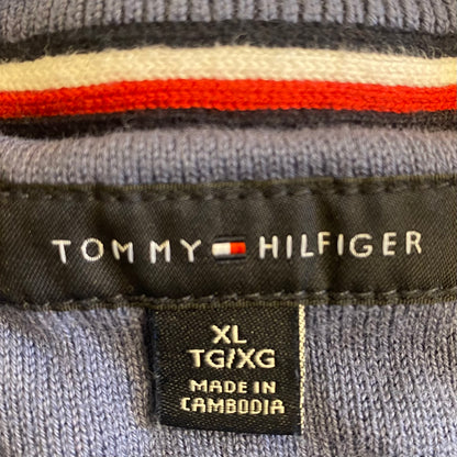 Tommy Hilfiger Men's Sweater Blue Navy Stripe Size Youth XL/Men's Small